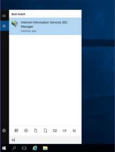 Opening IIS Manager from Windows search