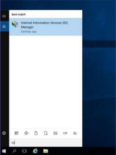 Opening IIS Manager from Windows search
