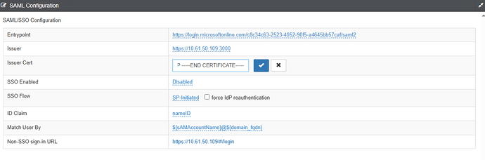SAML Login for Entra ID Users